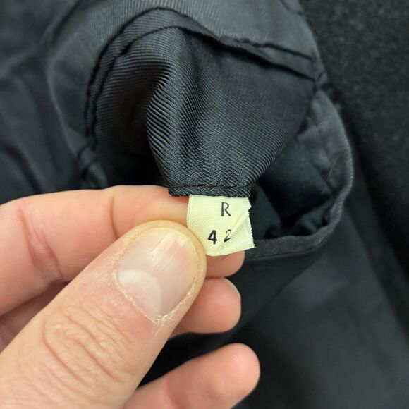 Men's Silver Cloud Cashmere Wool Italian Dark Gray Full Length Overcoat 42R - Picture 7 of 8